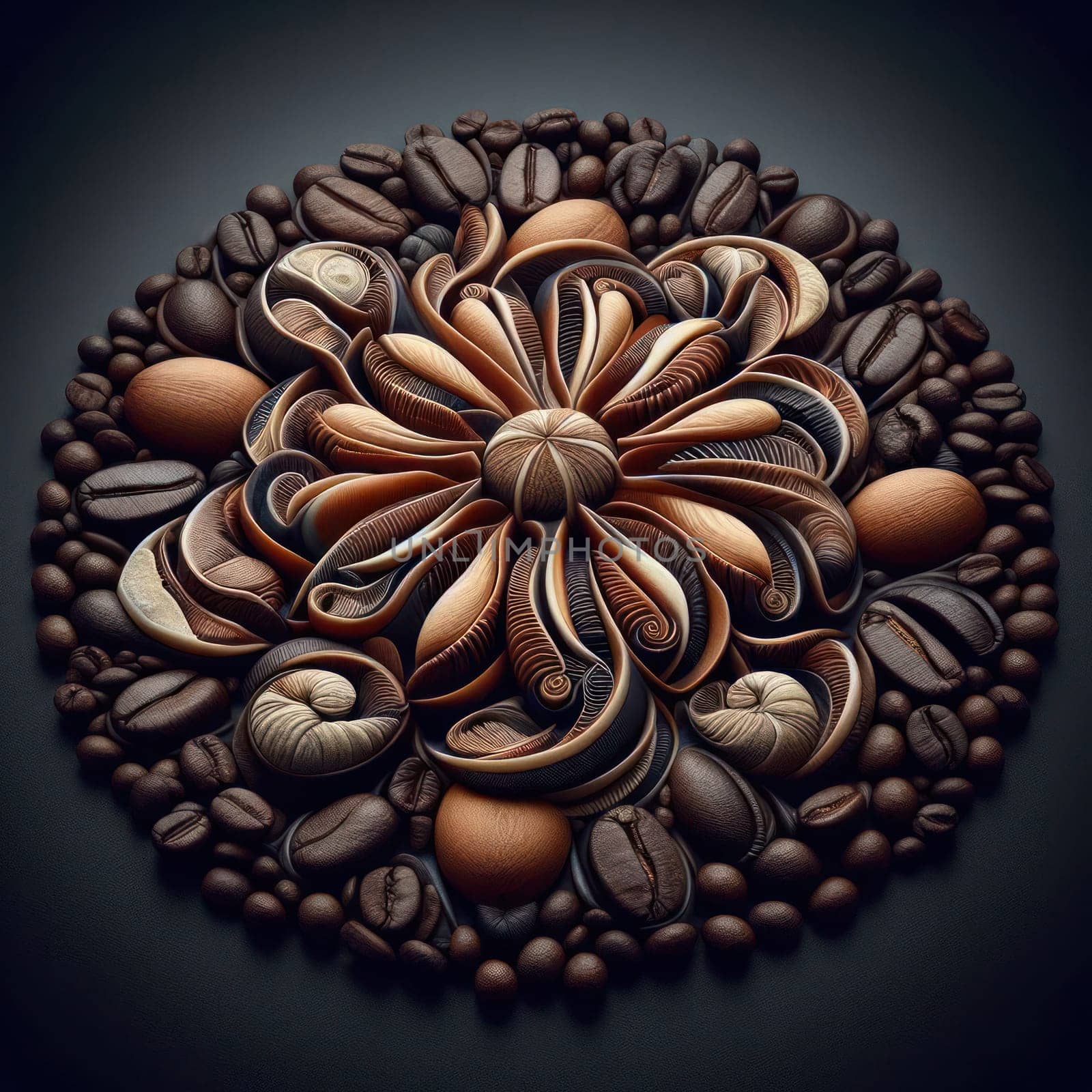 decorative coffee and spice pattern illustration generative ai