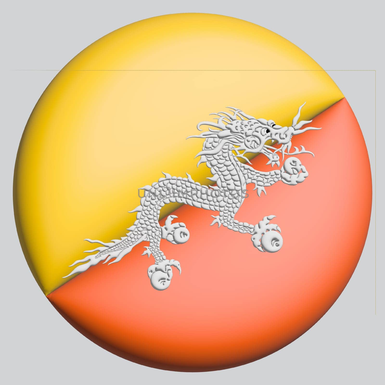 3D Flag of Bhutan on a avatar circle background.