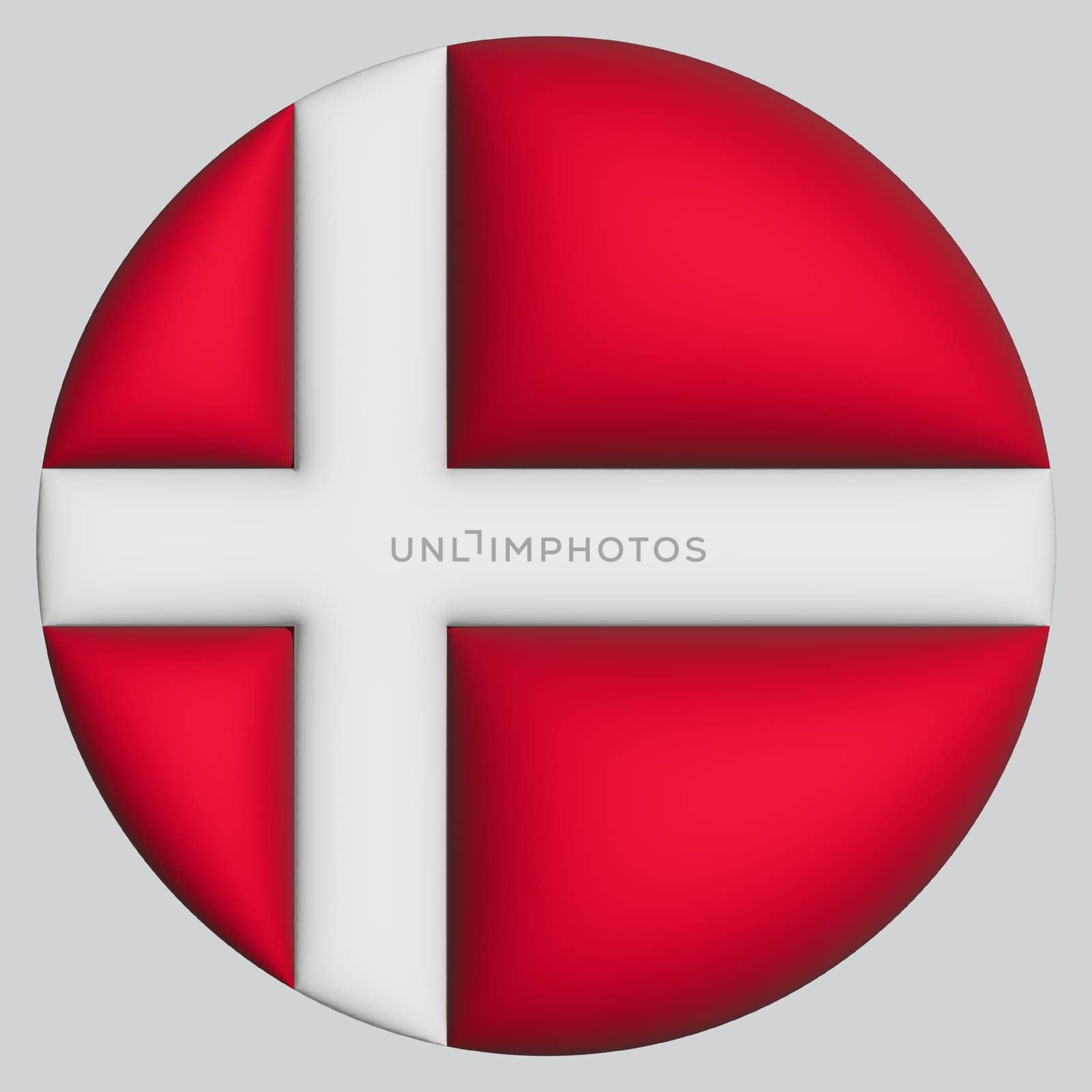 3D Flag of Denmark on a avatar circle background.