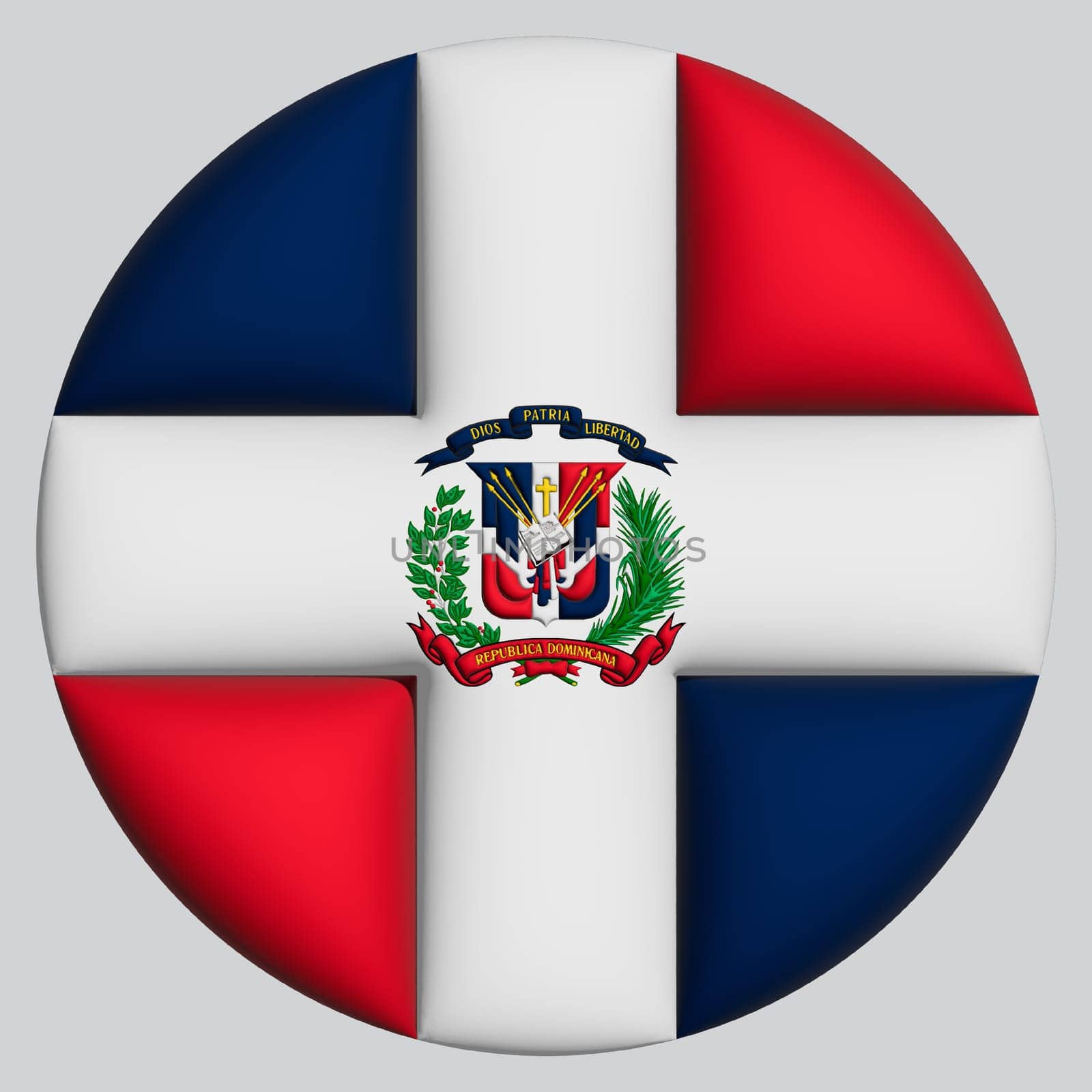 3D Flag of Dominican Republic on a avatar circle background.