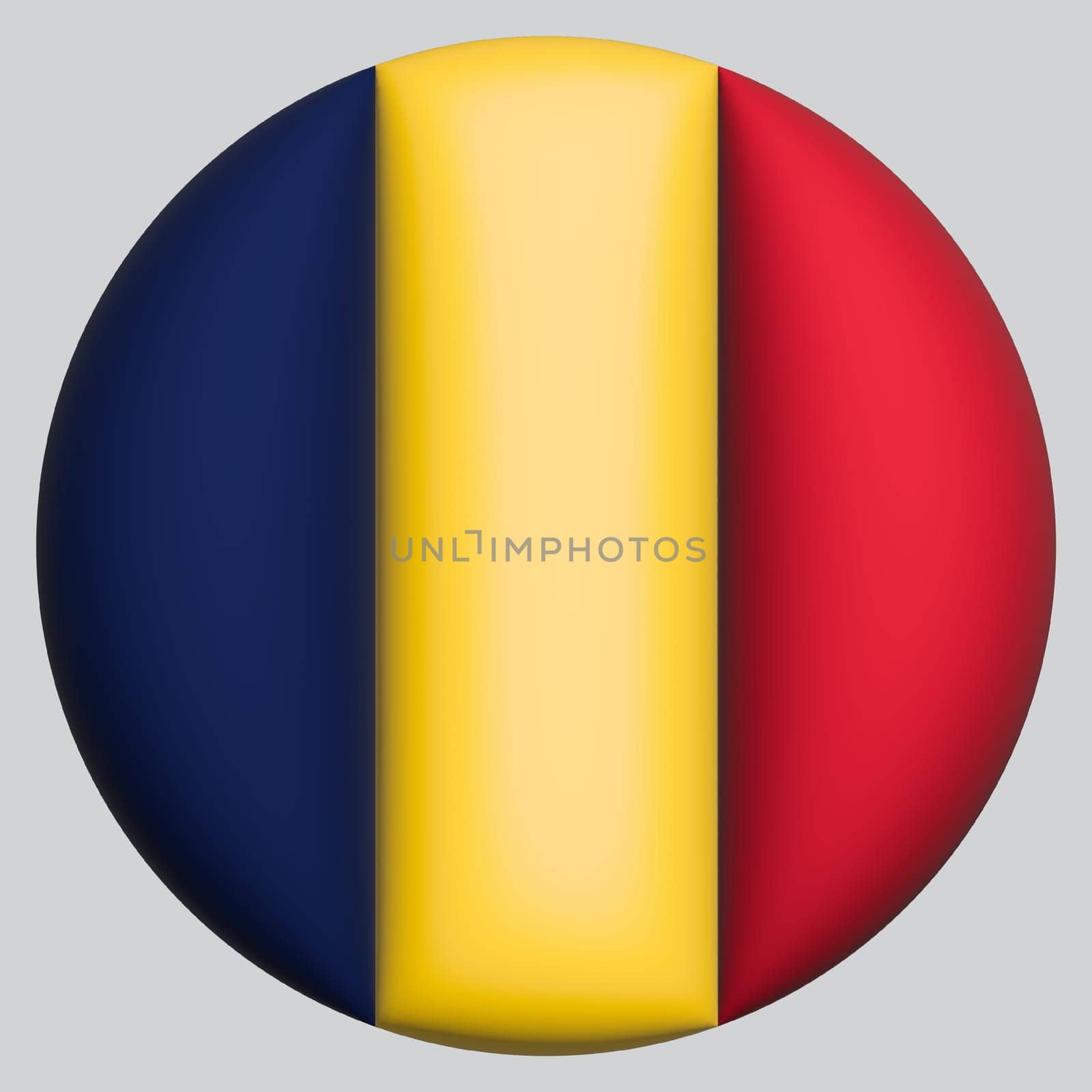 3D Flag of Chad on a avatar circle background.