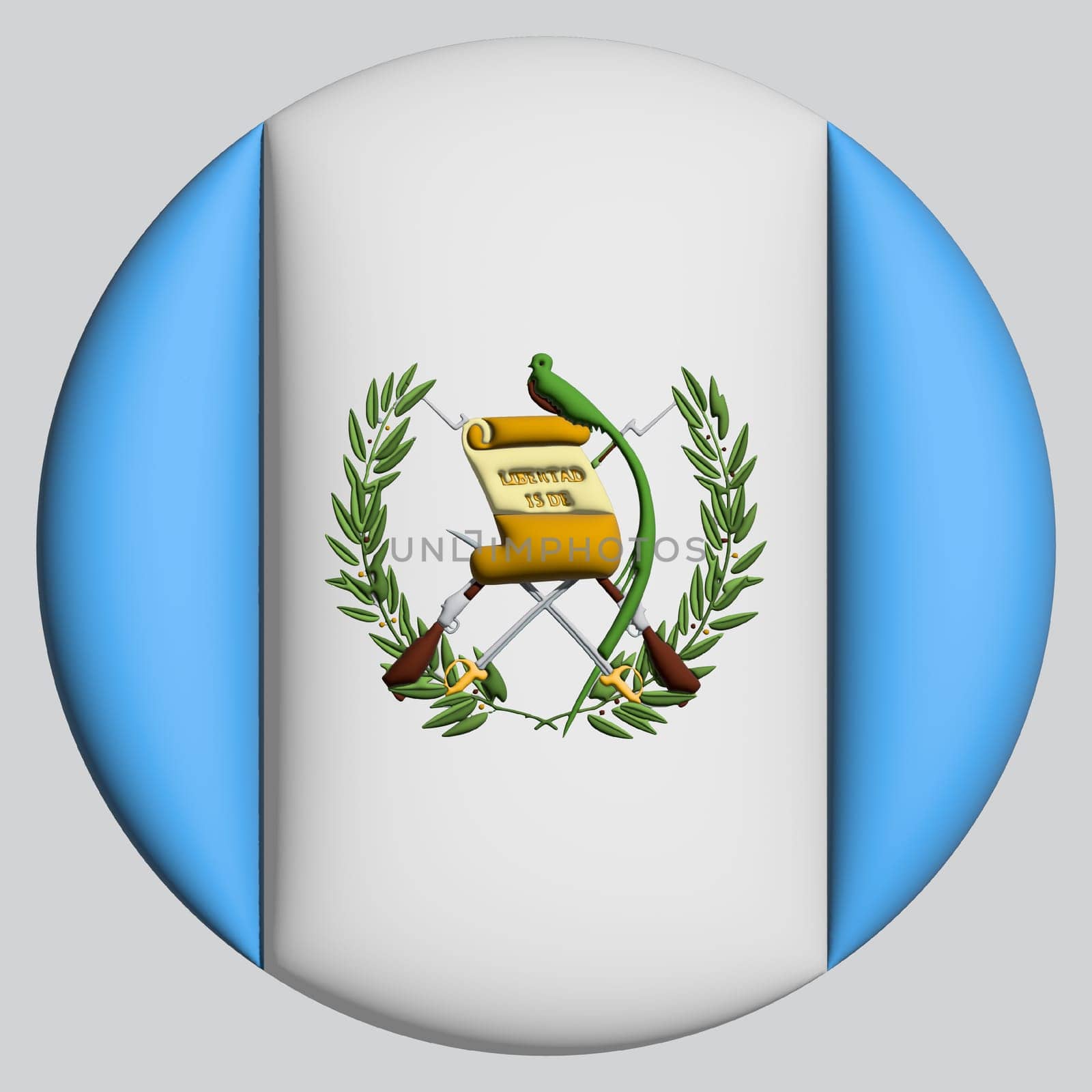3D Flag of Guatemala on a avatar circle background.