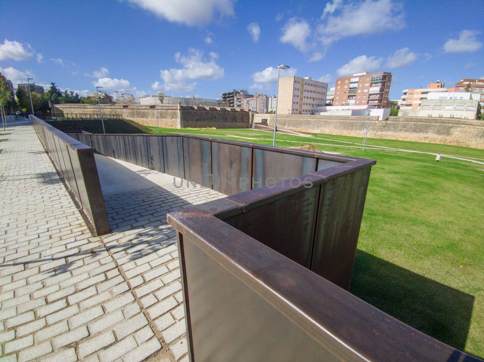 Santa Maria Bastion green corridor, Badajoz, Extremadura, Spain. Winter season