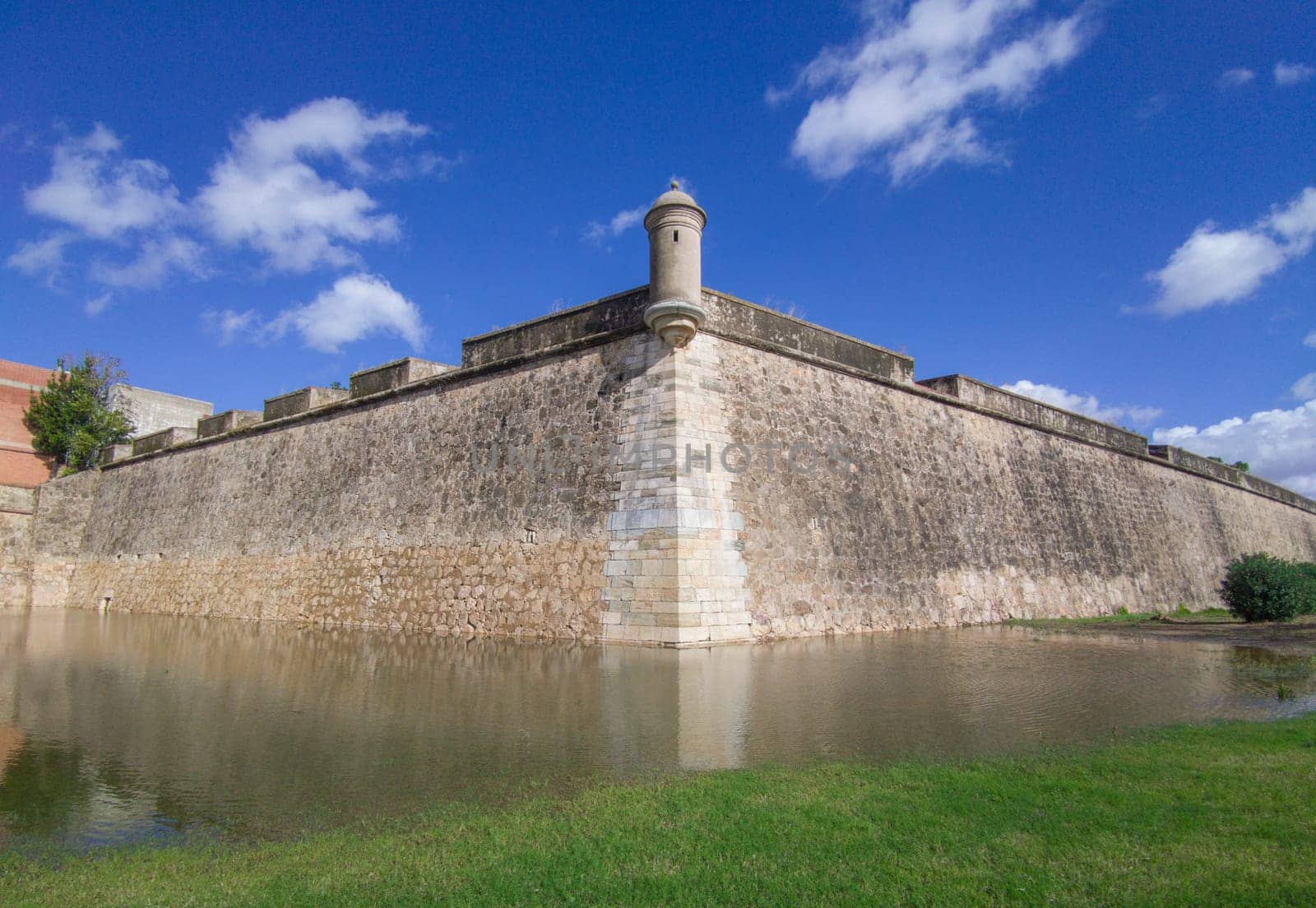 Santa Maria Bastion green corridor, Badajoz, Extremadura, Spain. Winter season