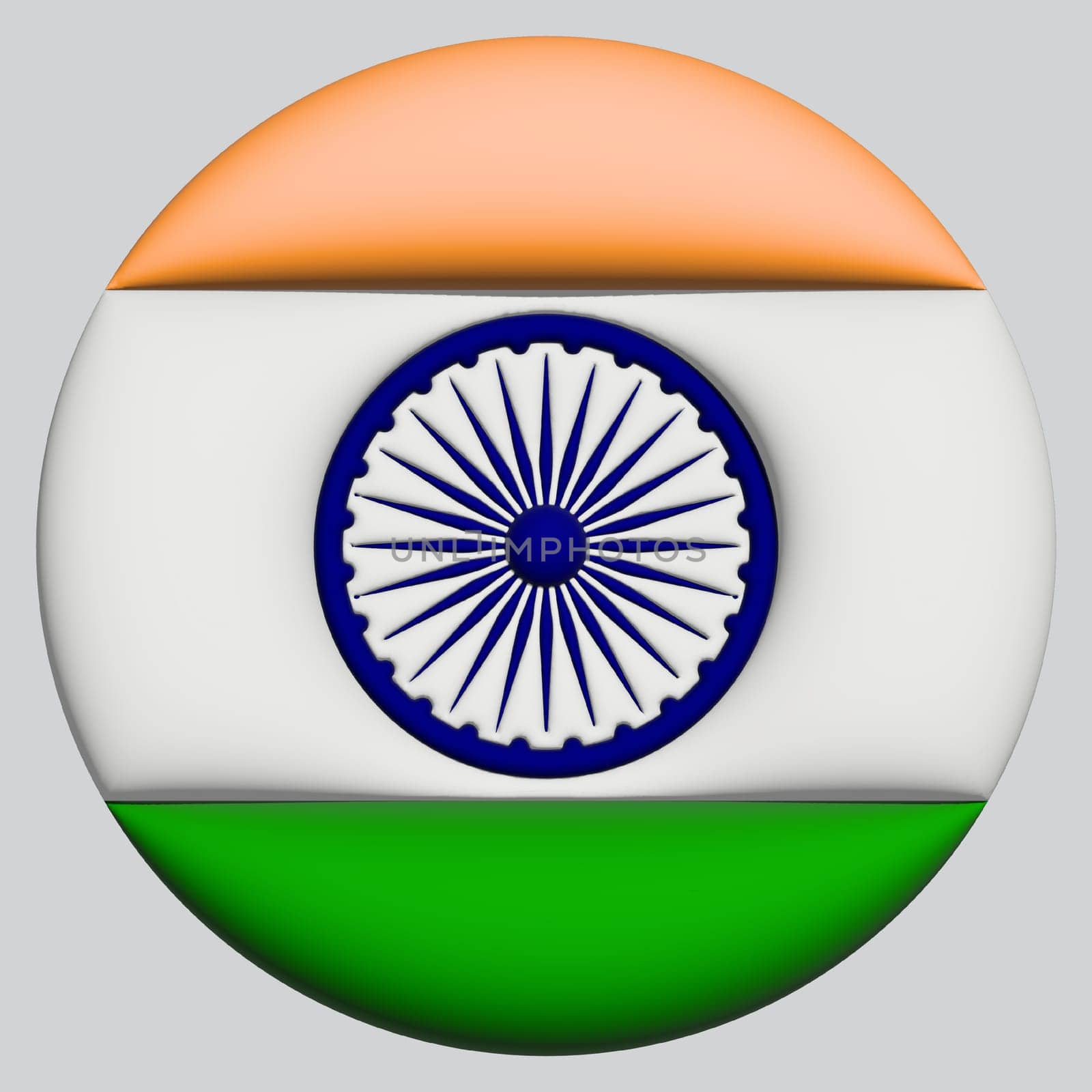 3D Flag of India on a avatar circle background.