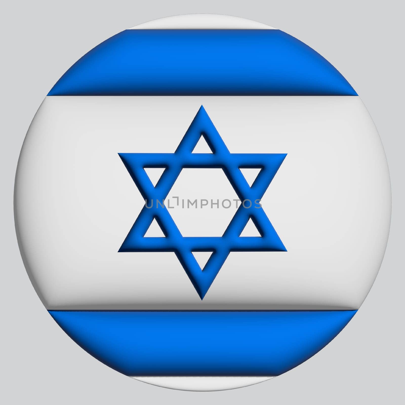 3D Flag of Israel on a avatar circle background.