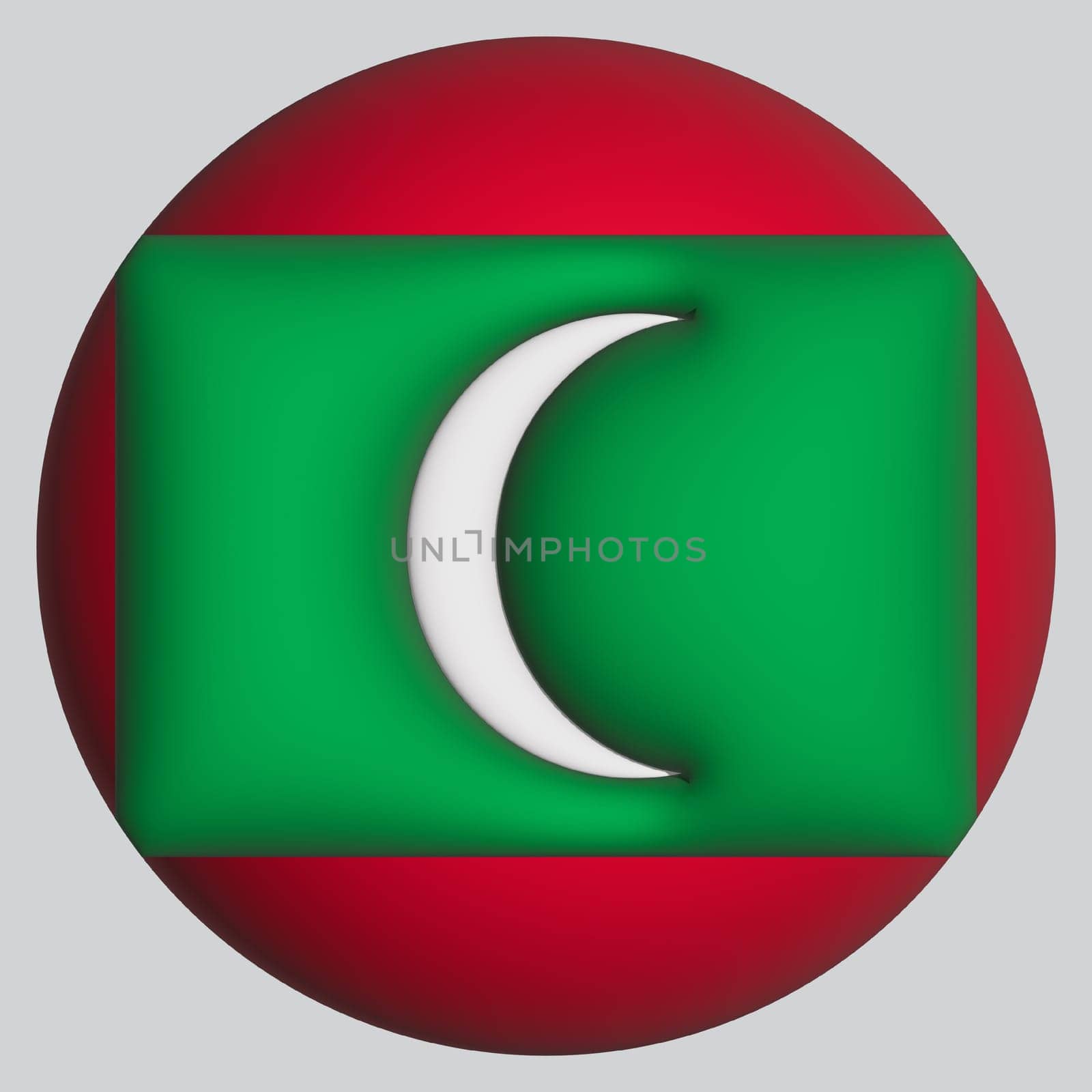 3D Flag of Maldives on a avatar circle background.