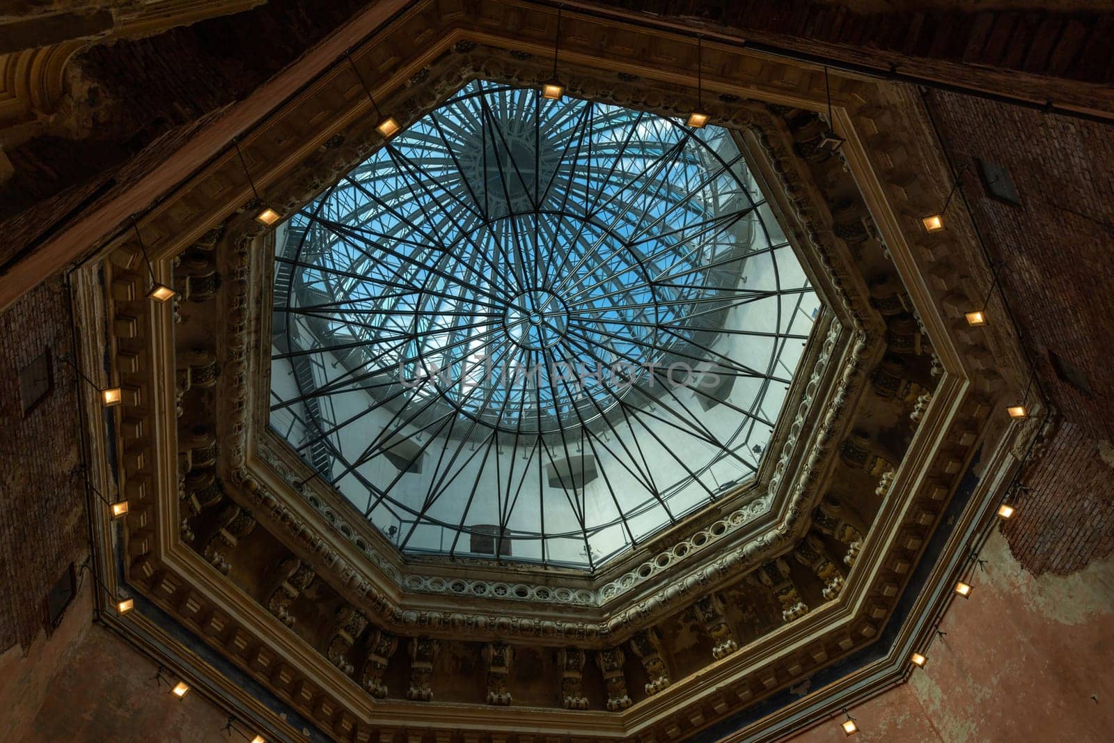 Dresden, Germany: August 8, 2023: Interior of the Cupola of the Academy of Arts in Dresden, Germany
