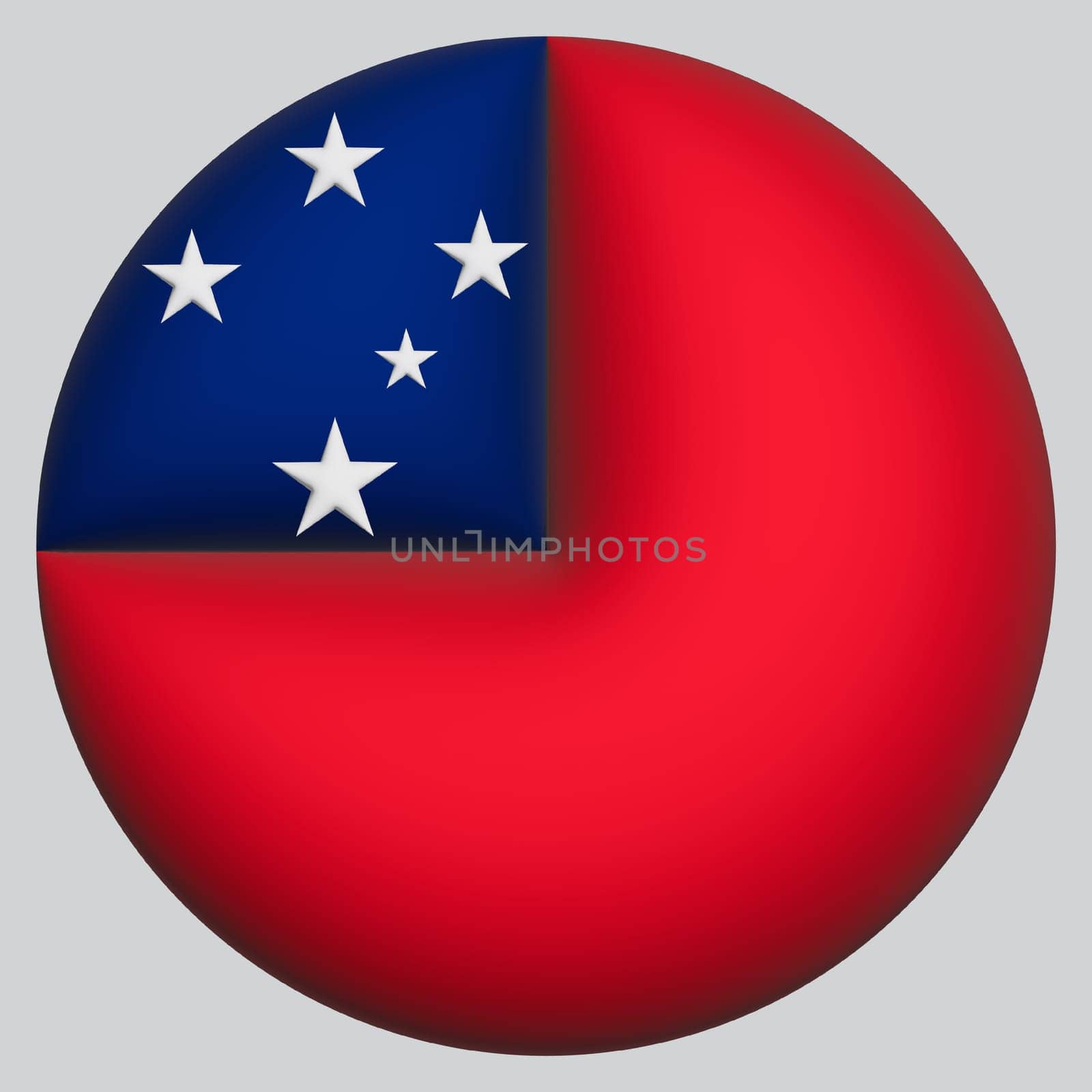 3D Flag of Samoa on a avatar circle background.