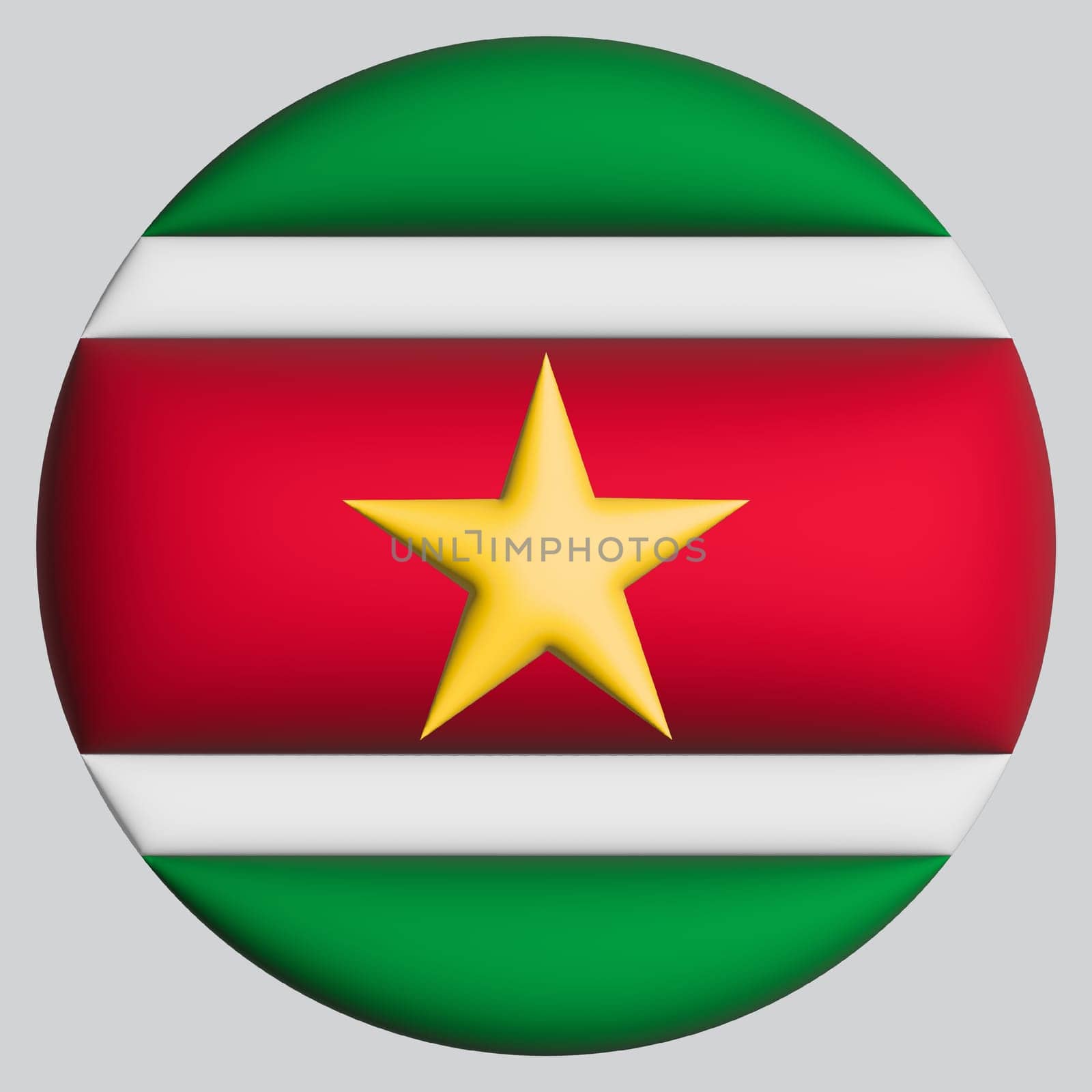 3D Flag of Suriname on a avatar circle background.