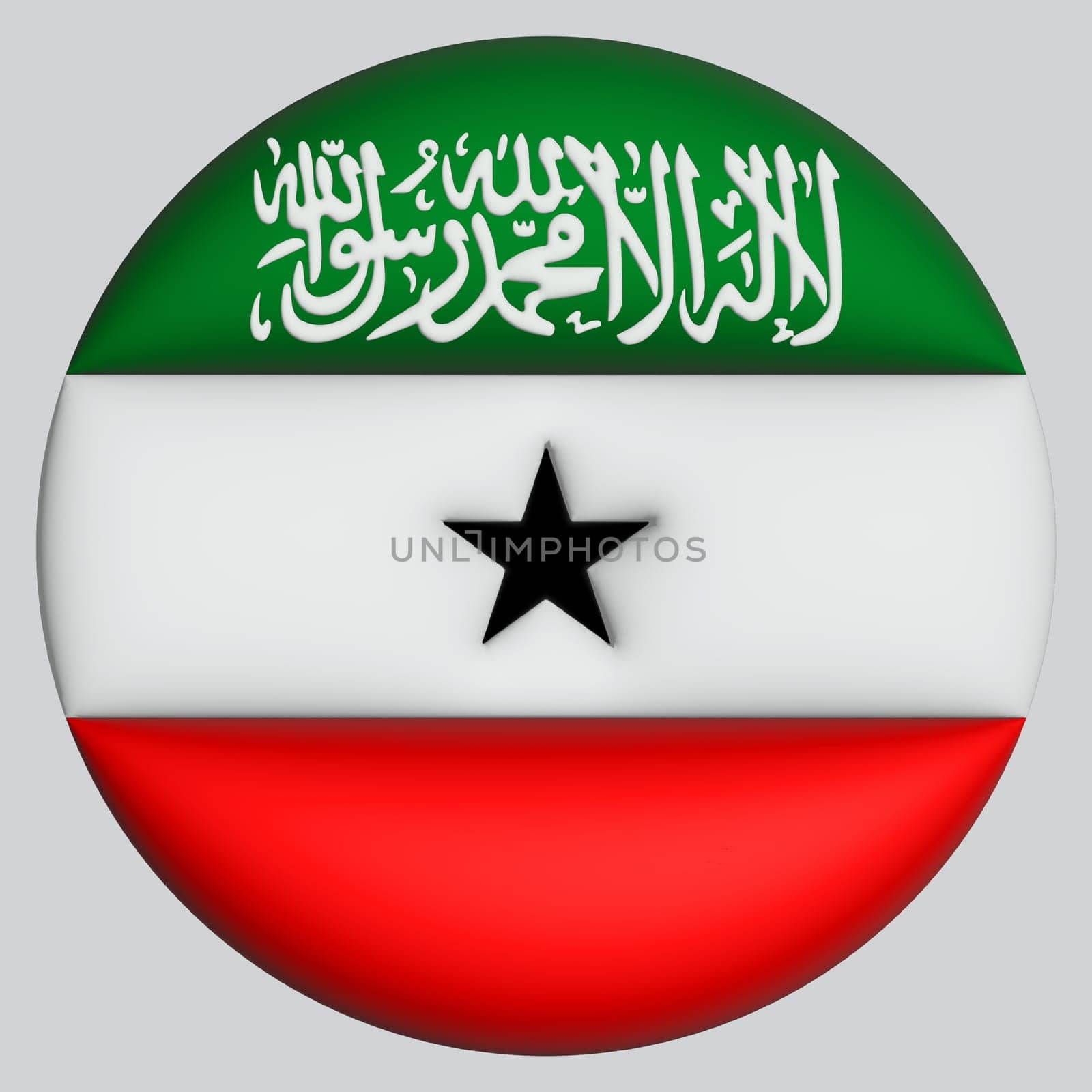 3D Flag of Somaliland on a avatar circle background.