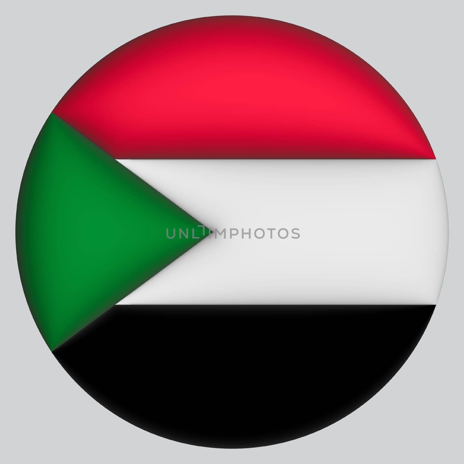 3D Flag of Sudan on a avatar circle background.