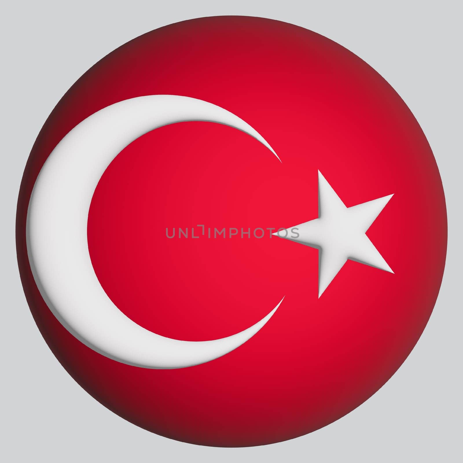 3D Flag of Turkiye on a avatar circle background.