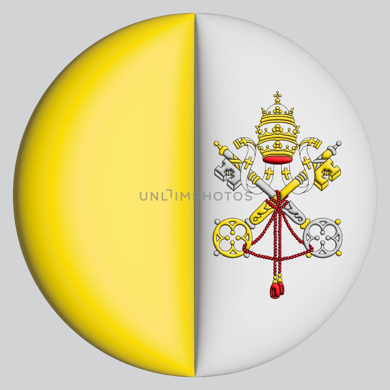 3D Flag of Vatican City on a avatar circle background.