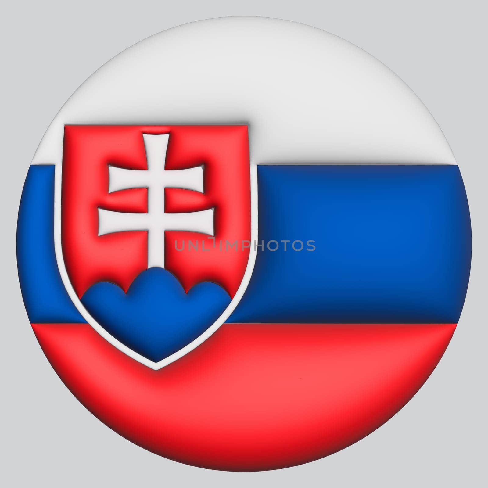 3D Flag of Slovakia on a avatar circle background.