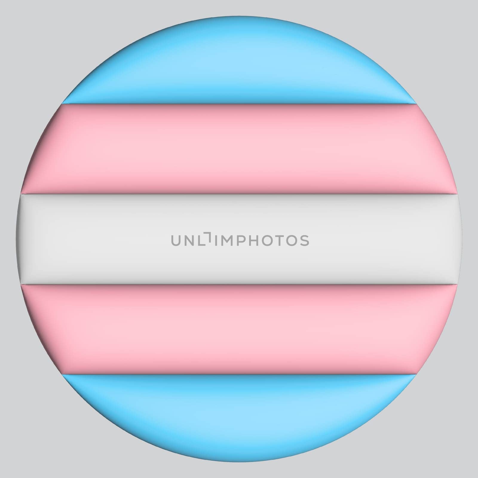 3d illustration Transgender flag on avatar circle. Freedom and love concept. Activism, community and freedom Concept.