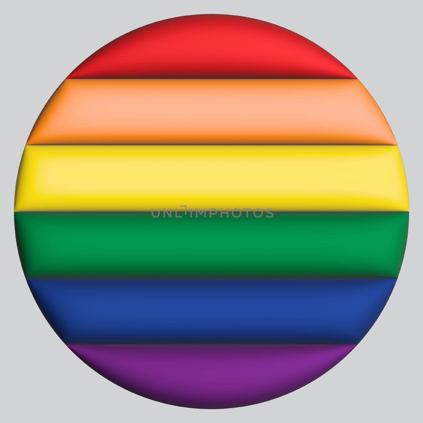 3d illustration LGBTQ rainbow flag on avatar circle. Freedom and love concept. Activism, community and freedom Concept.