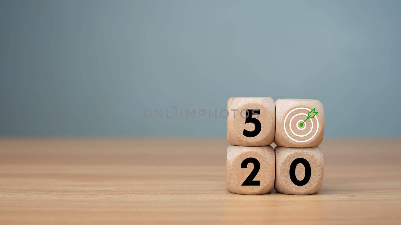 Wooden cubes with net zero icon in 2050 on wooden background, Net zero by 2050, Carbon neutral, Net zero green house gas emissions target, Climate neutral long term strategy, No toxic gases.