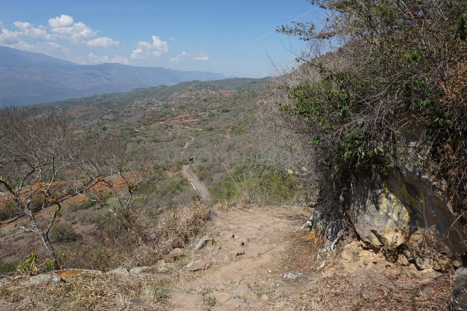 The Beginning of the Camino Real, descending from Barichara into the Chicamocha Canyon, Colombia 2020