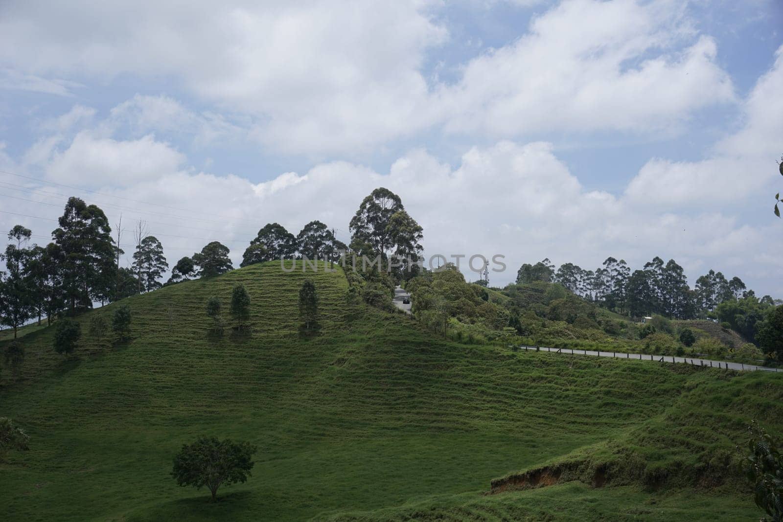 Beautiful landscape on the way to the Cocora Valley, Valle de Cocora, close to Salento, Eje Cafetero, Colombia 2020