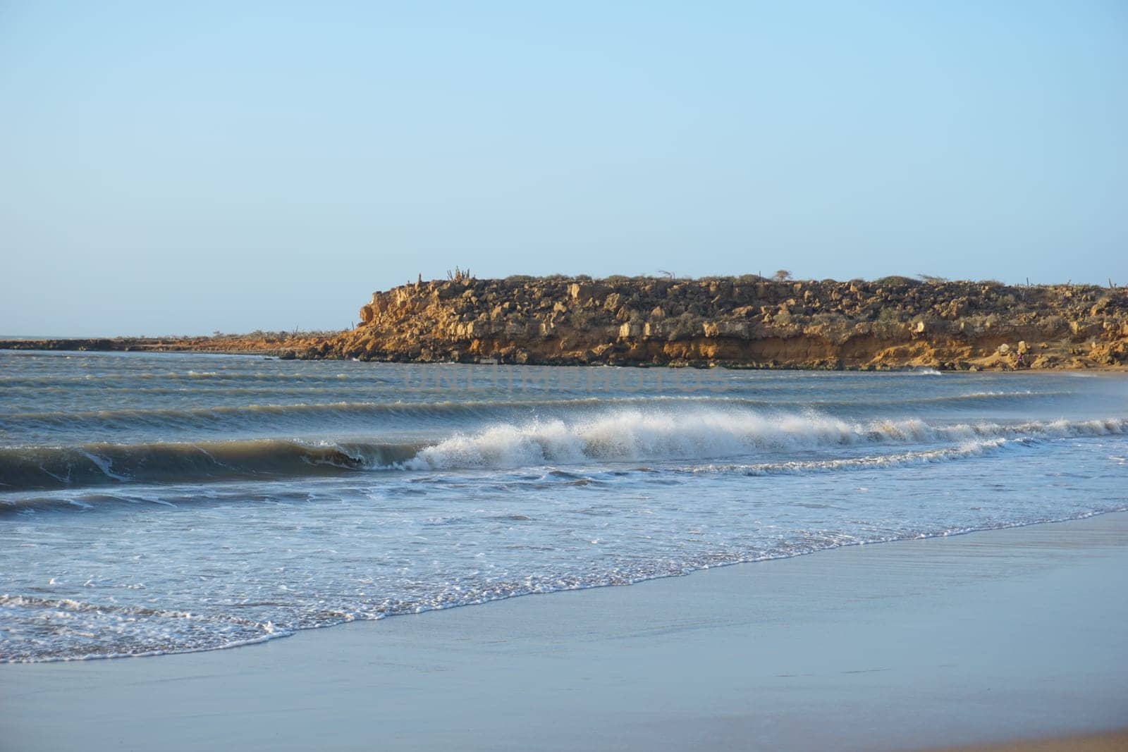 Cliffs next to the beach Playa Punta Agujas close to Punta Gallinas, La Guajira, Colombia 2020