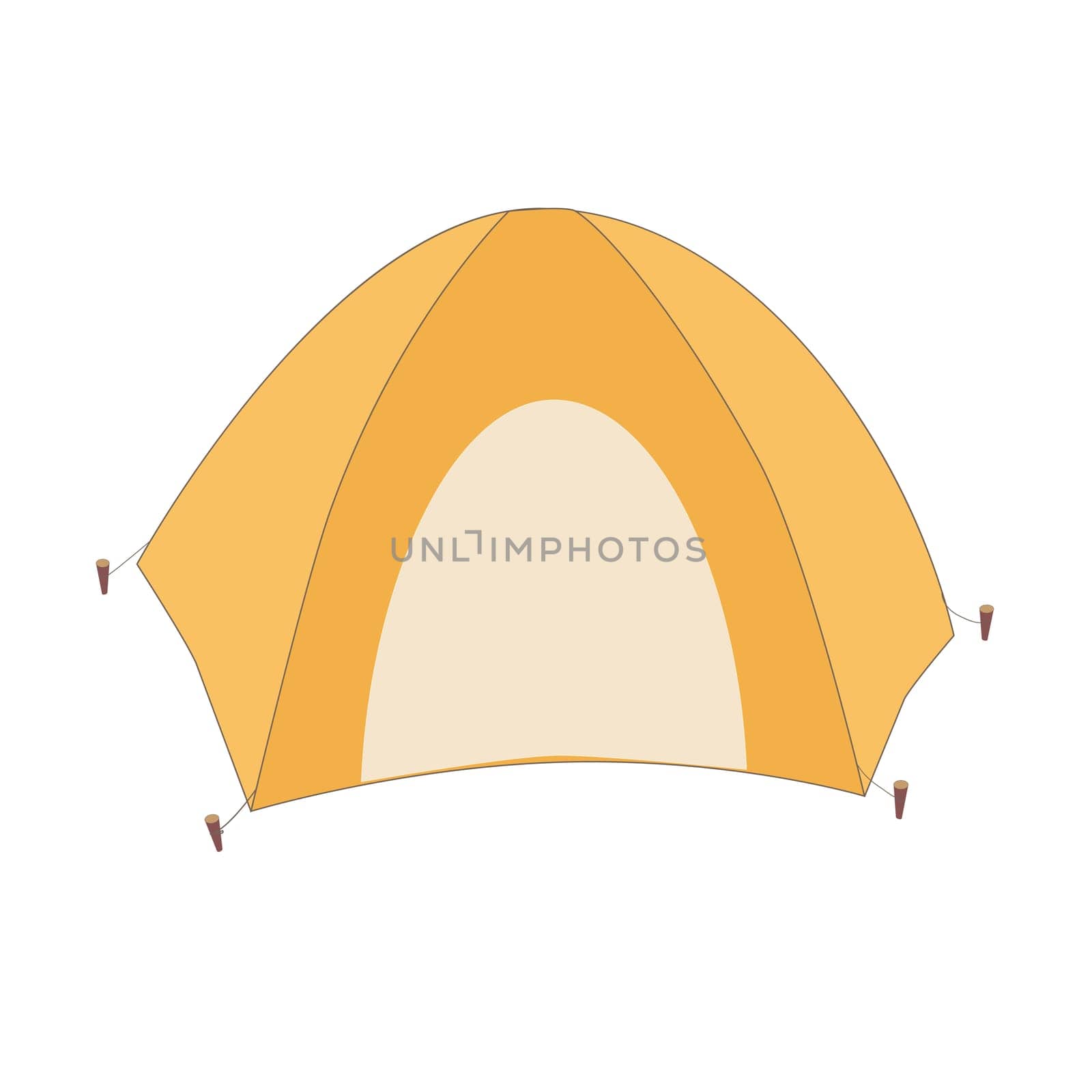 hiking tent for travelling on a white background. Vector illustration