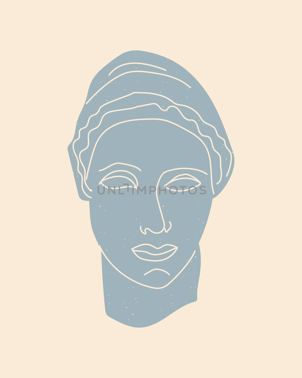 antique statue of a greek woman on a shabby background. Vector illustration sculptures of the goddess of roman and greek mythology. suitable for exhibition background, poster and fabric printing
