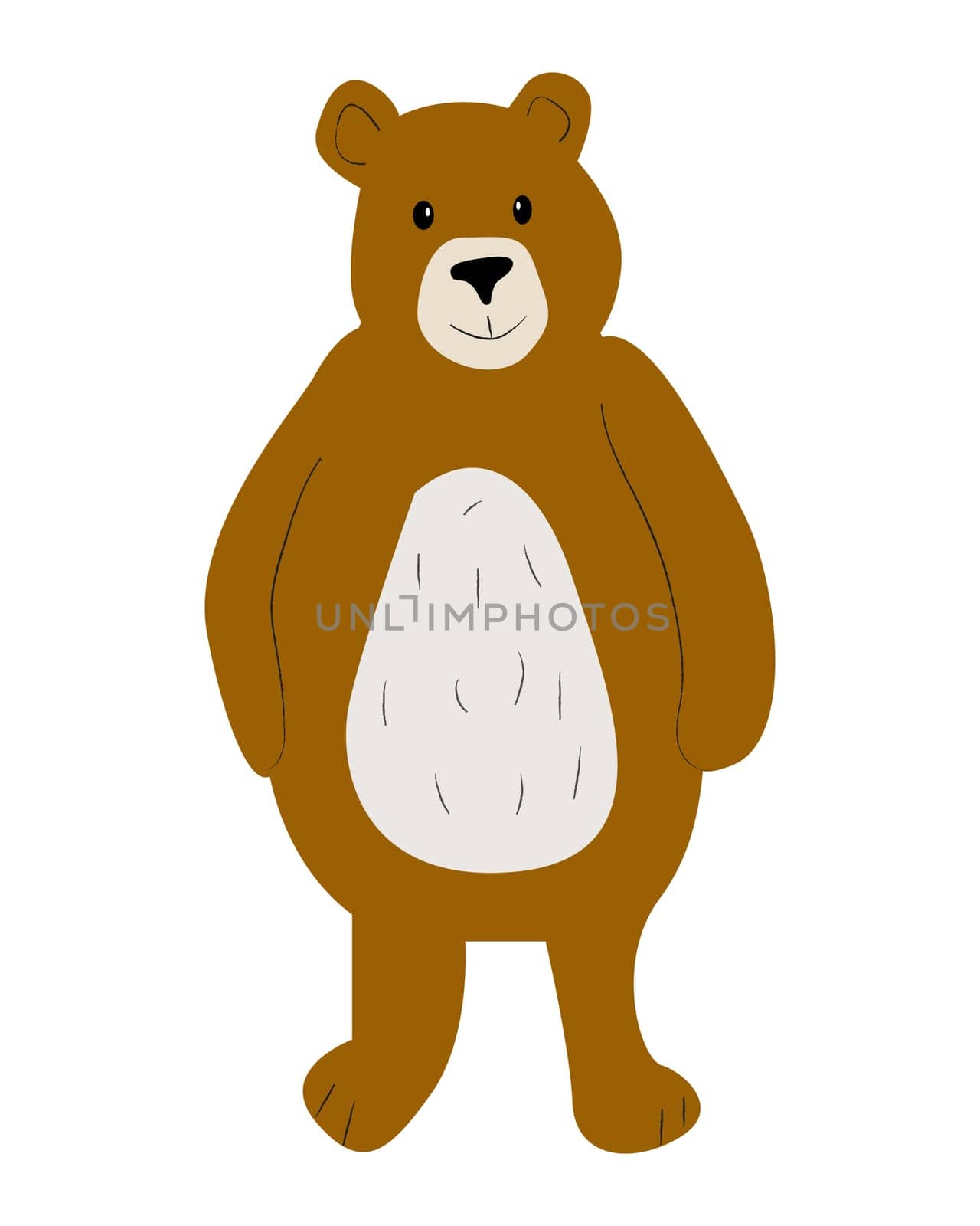 vector illustration of a bear teddy on a white background. suitable for postcards, childrens textiles, wallpaper.