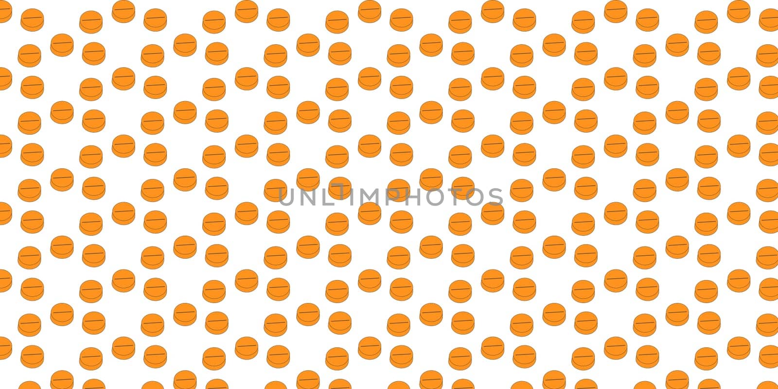Seamless pattern with pills and on white background. Simple flat vector