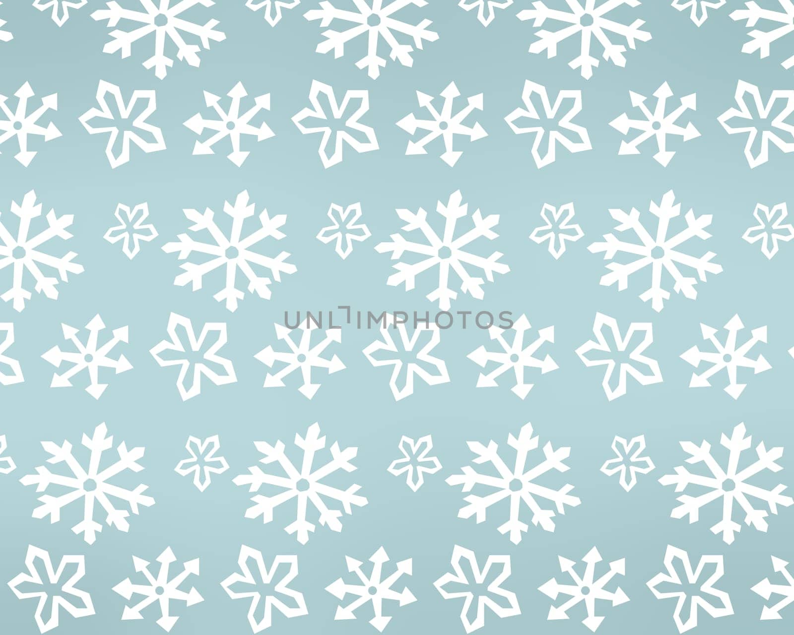 Snowflakes in doodle hand drawn style. Cute snow pattern. Vector illustration usable for christmas background.