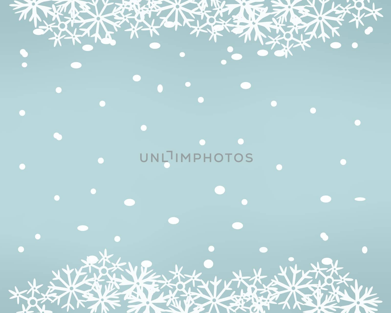 winter blue background with snowflakes. Vector illustration on blue backdrop.