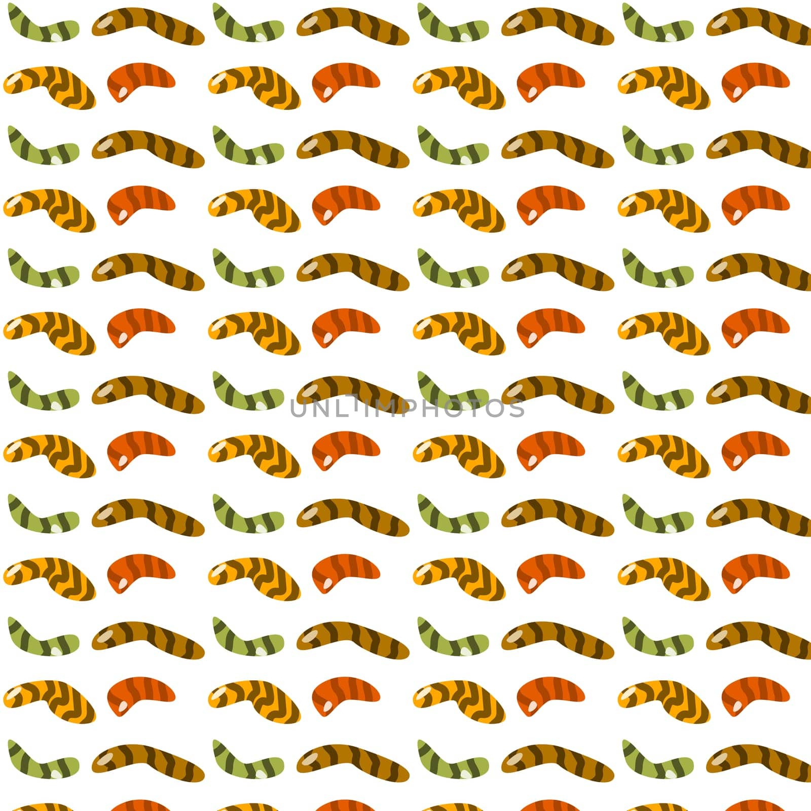 seamless pattern of candy worms - sweet of zombie. Vector illustration with halloween candy.