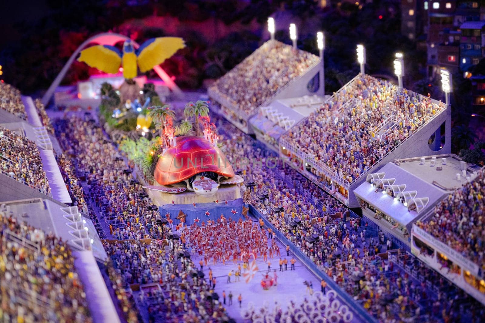Miniatur Wunderland Hamburg in Miniatur Wunderland Hamburg in Germany, Carnival Rio de Janeiro in Brazill, museum with miniature model construction of the world