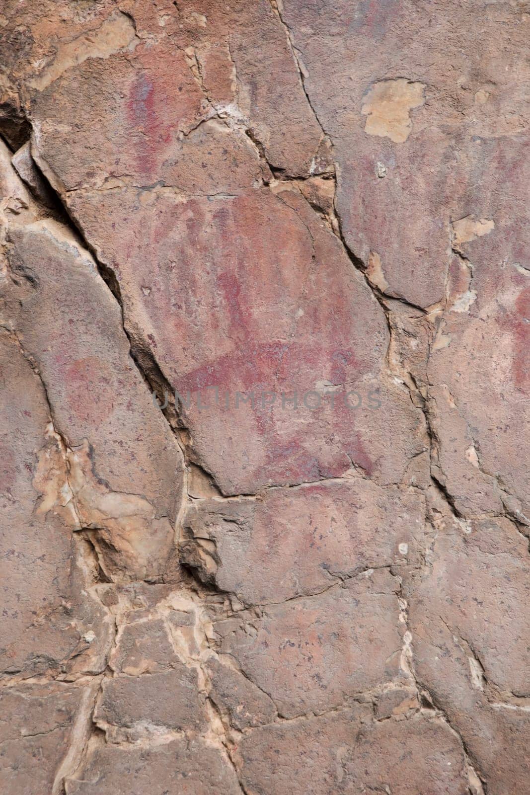 Cave paintings of Chiquita Rock shelter at Villuercas geopark. Canamero, Caceres, Extremadura, Spain