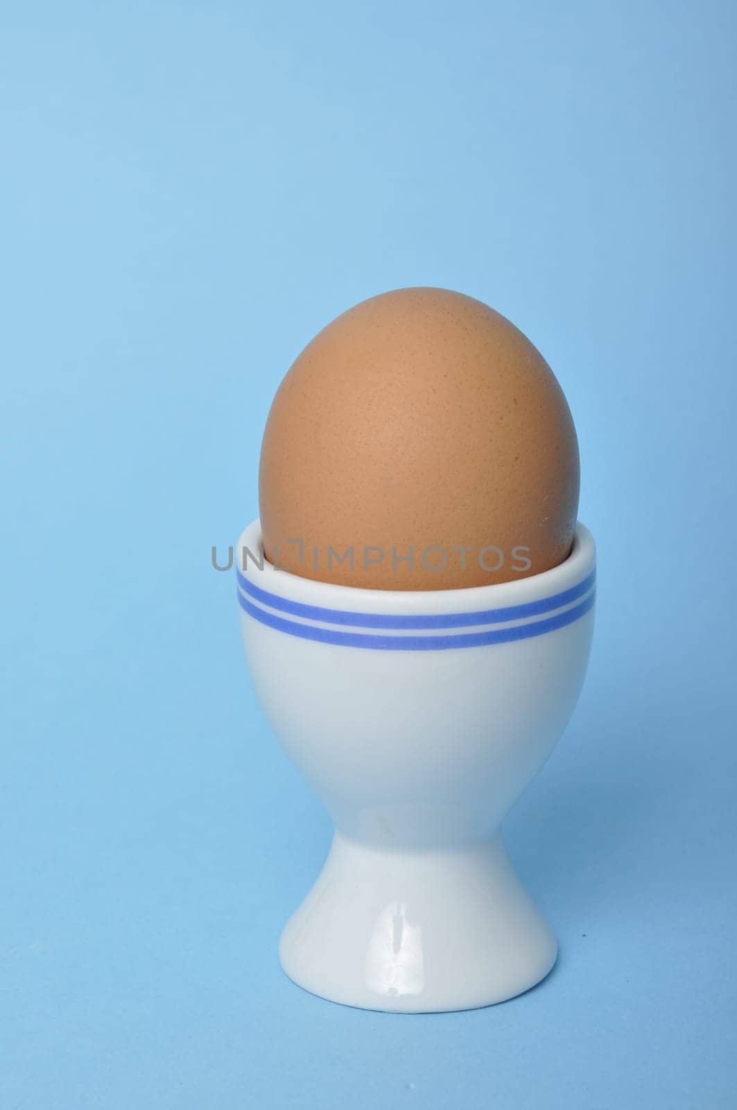 boiled egg on a blue background