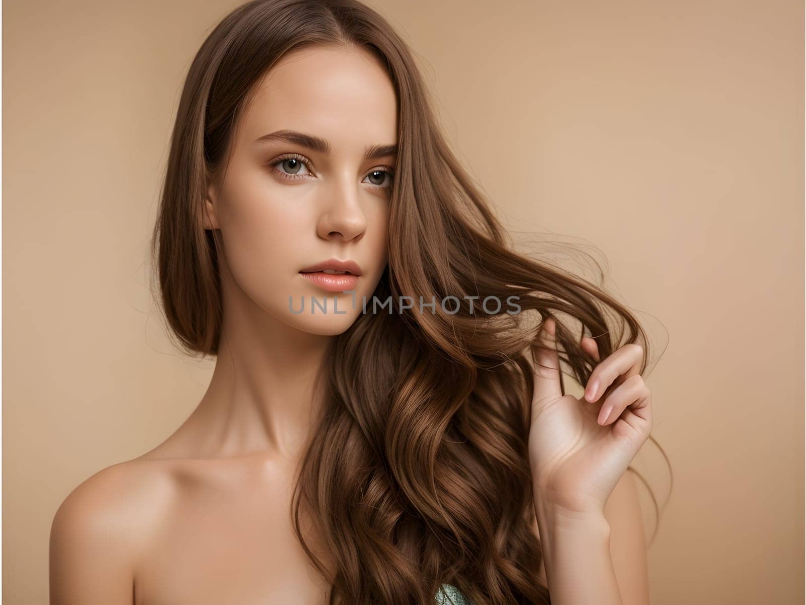 Glamorous Woman with Expensive Hairstyle and High-End Make-Up