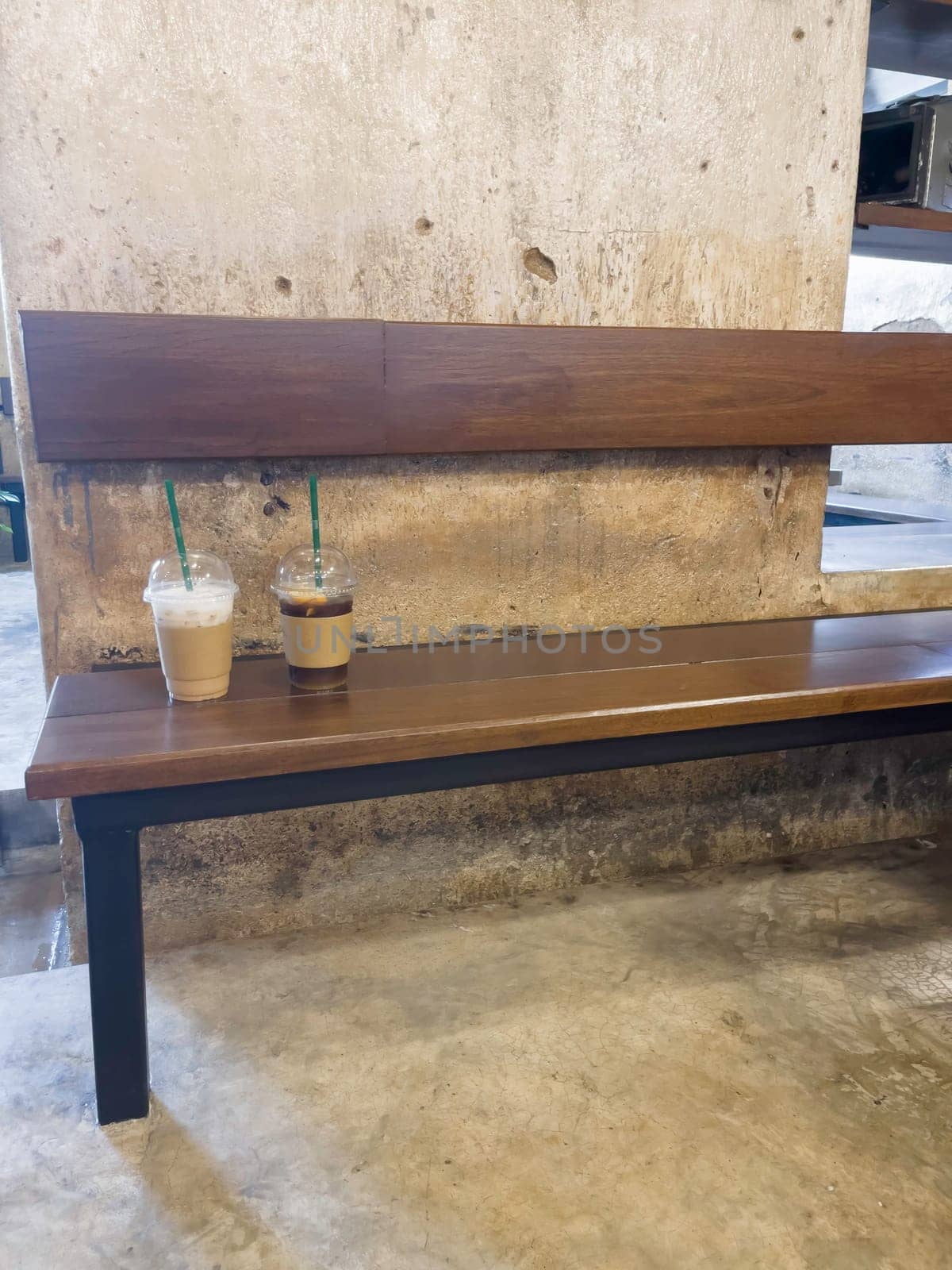 Fresh iced milk coffee cups, stock photo