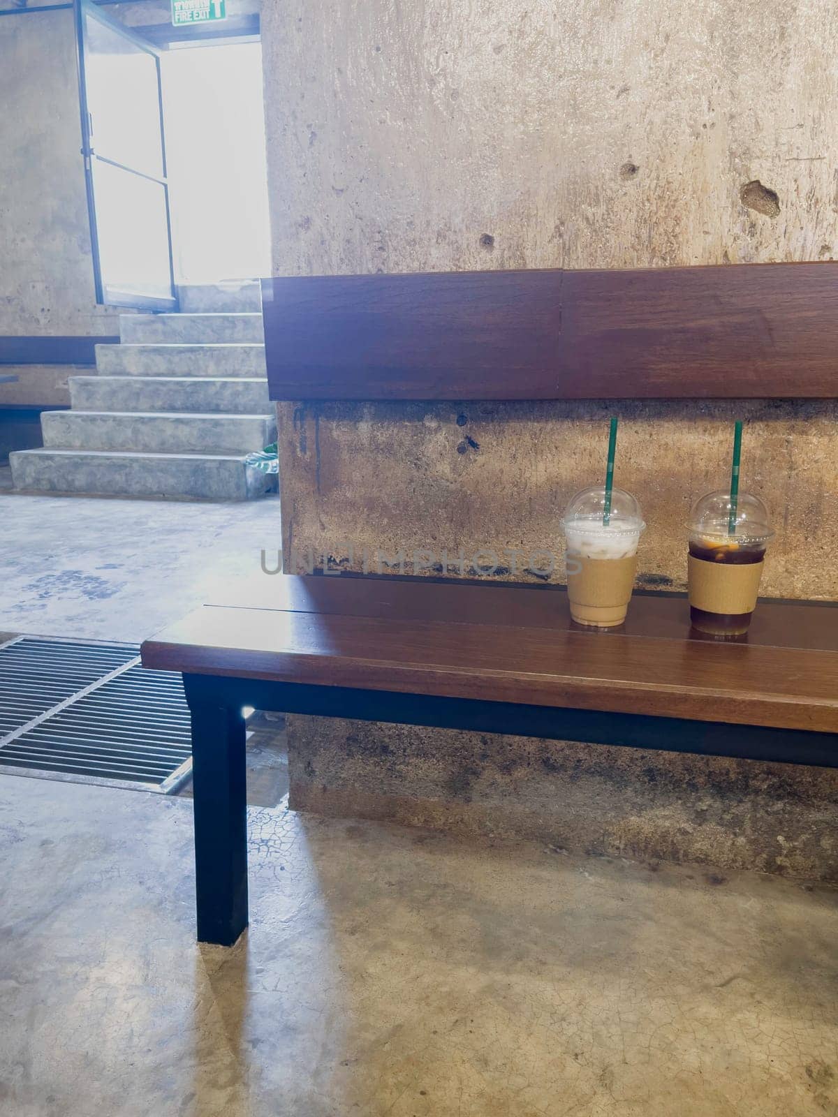 Fresh iced milk coffee cups, stock photo