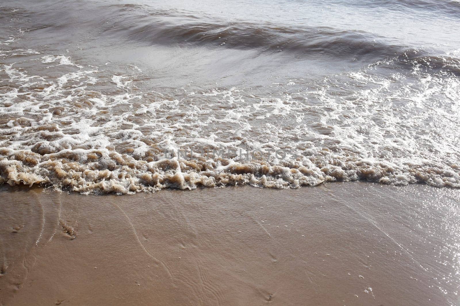 Surf, Foaming water on a beach, Lake, Sea, Lower Saxony, Germany