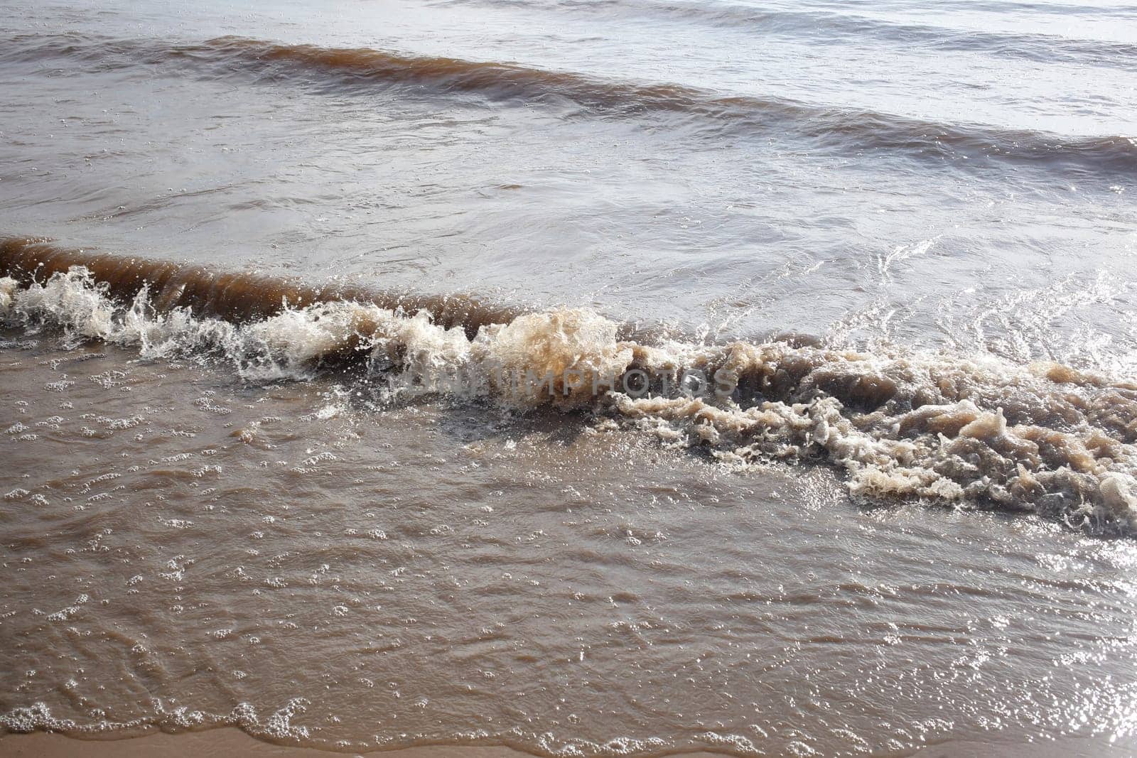 Surf, Foaming water on a beach, Lake, Sea, Lower Saxony, Germany