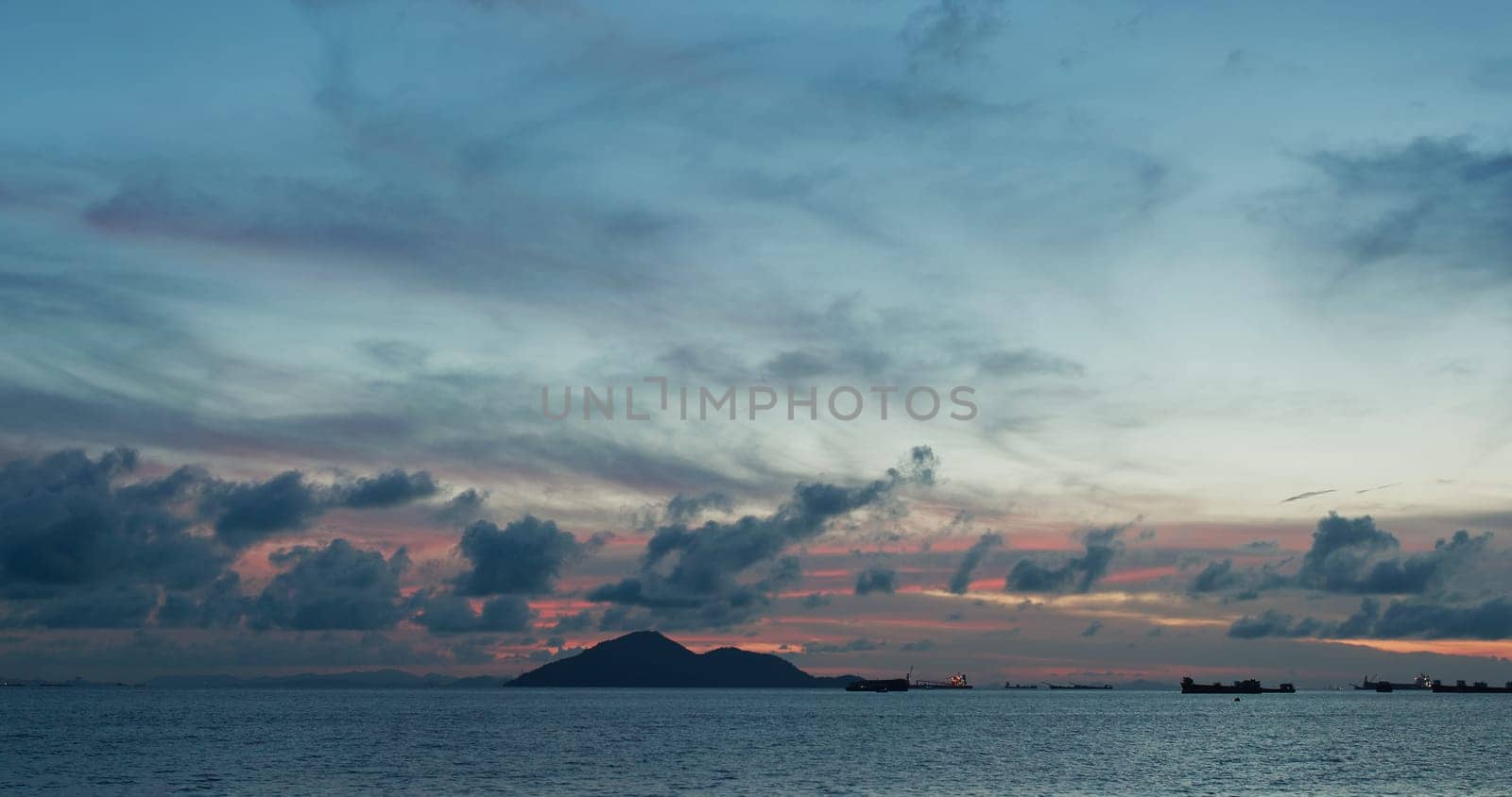 Beautiful sunset sky and sea