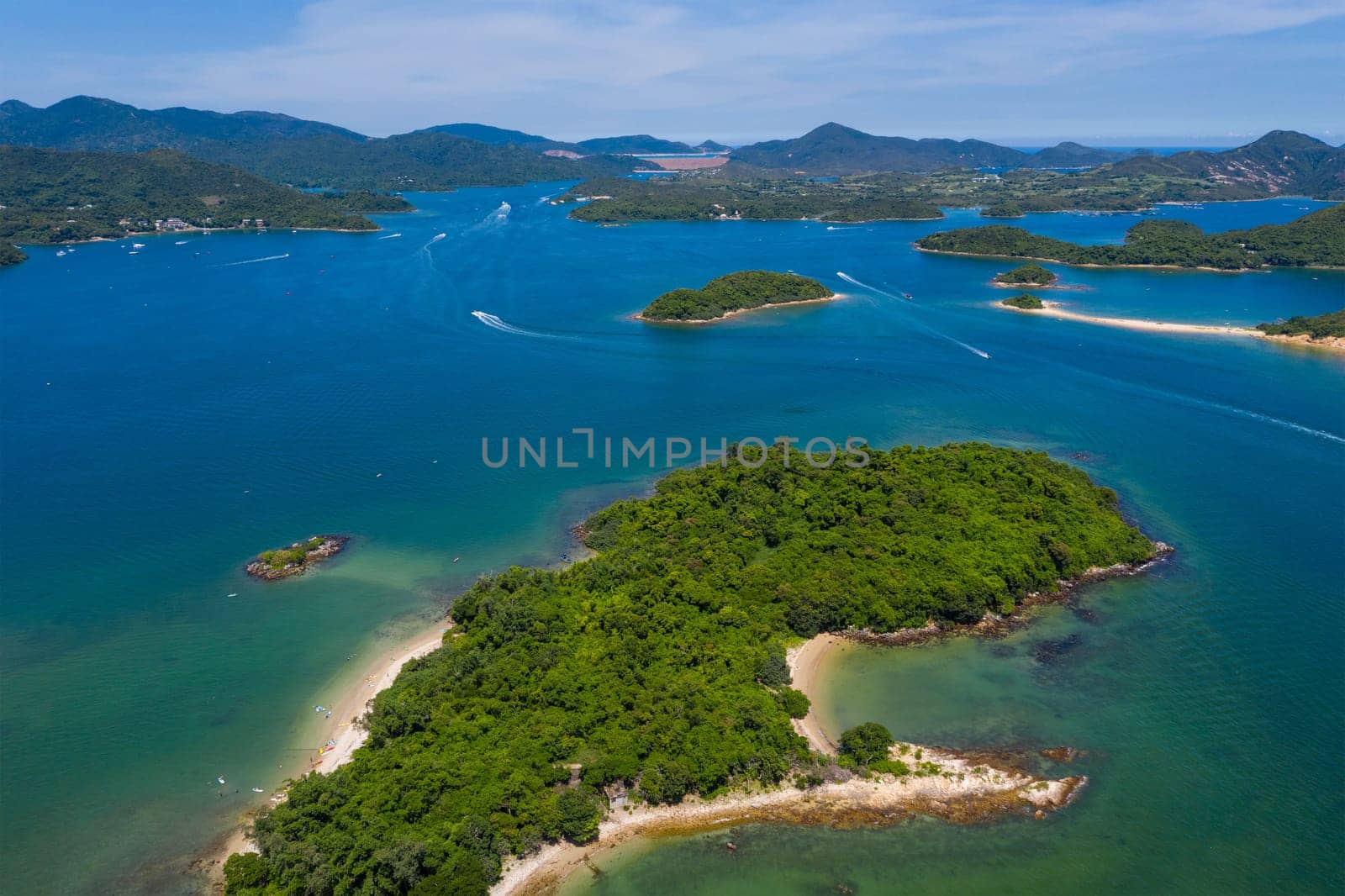Top view of Hong Kong countryside in Sai Kung