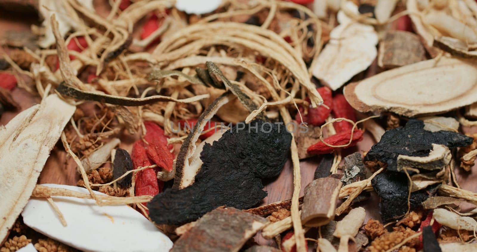 Chinese herbal medicine tea on table