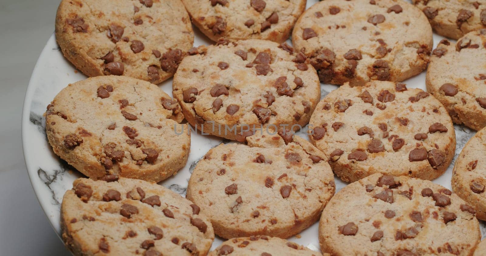 Chocolate chip cookies on plate