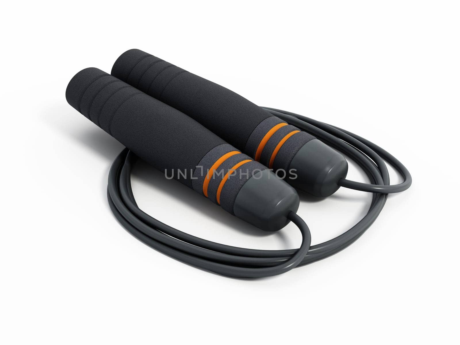 Professional jump rope isolated on white background. 3D illustration.