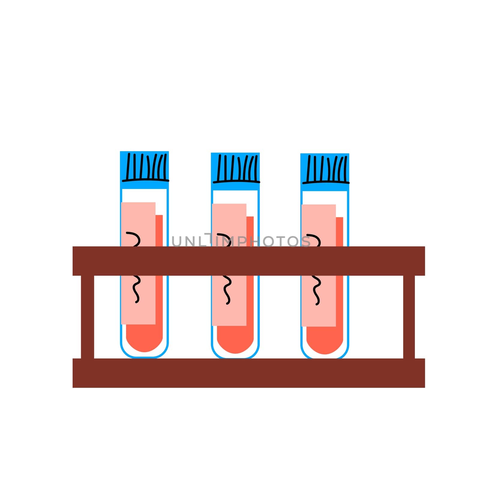 medical test blood tube icons in flat design. Vector illustration isolated. Can use for medical test background, banner, flyer and social network post. Medical equipment, supplies.