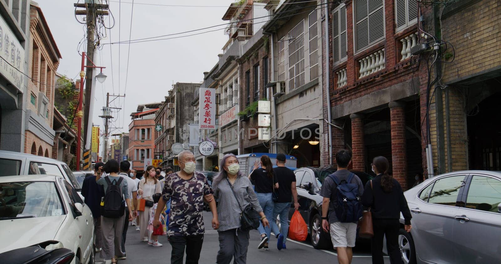 Taipei, Taiwan, 22 March 2022: Holiday market in dihua street of taipei city