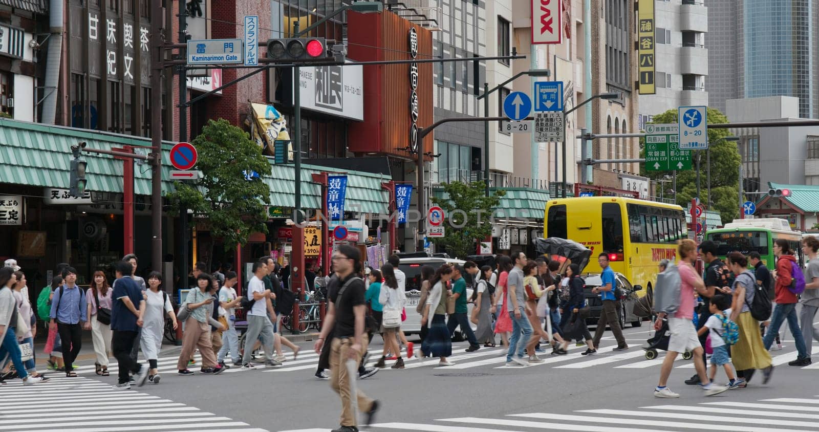 Tokyo, Japan, 24 June 2019: Asakusa district city street
