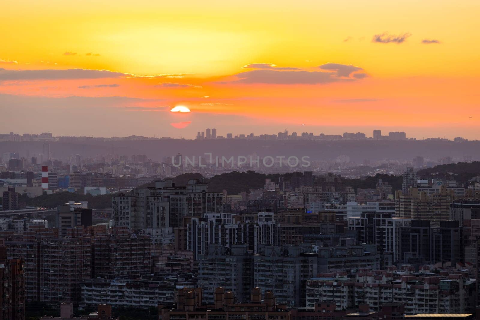 Taipei, Taiwan 23 September 2023: Taipei city at sunset