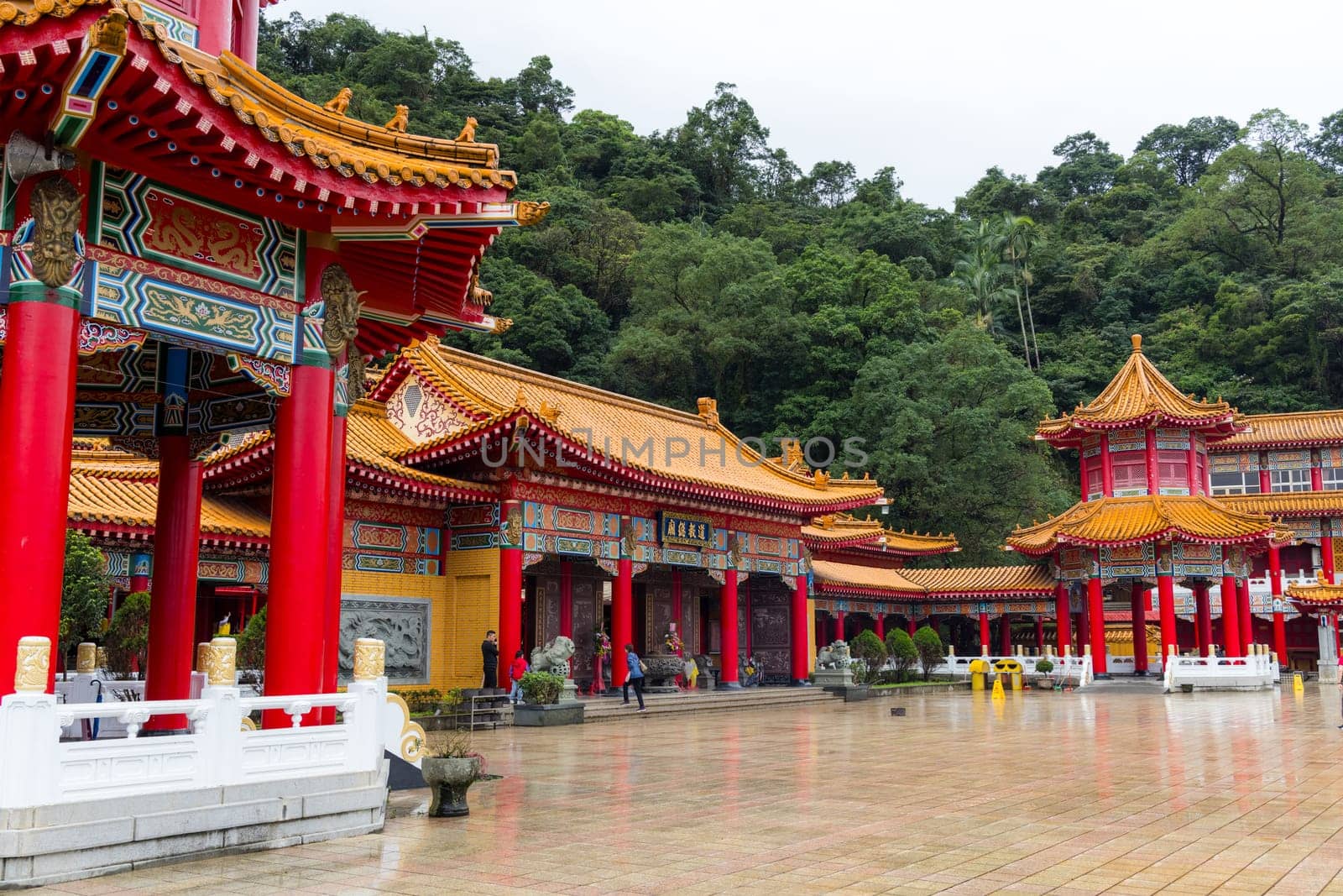 Yilan, Taiwan 06 December 2023: Traditional Chinese temple Sanqing daozu in Yilan of Taiwan